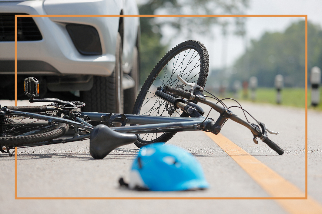 Bicycle Accident Scene – Know Your Rights After a Collision Bicycle accident involving a car at an intersection.
